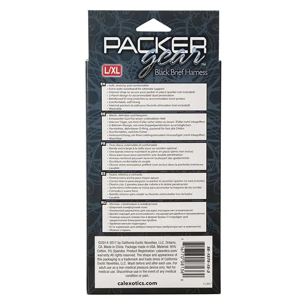 Packer Gear Brief Harness L/XL - Black - Transgender Products