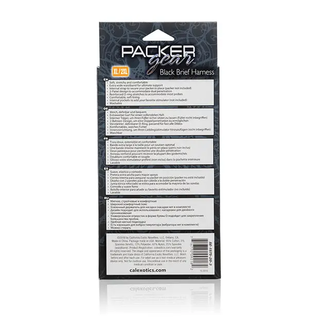 Packer Gear Brief Harness XL/2XL - Black - Transgender Products