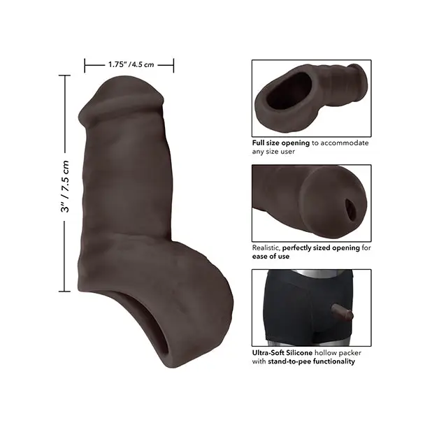 Packer Gear Ultra-Soft Silicone STP - Black - Transgender Products