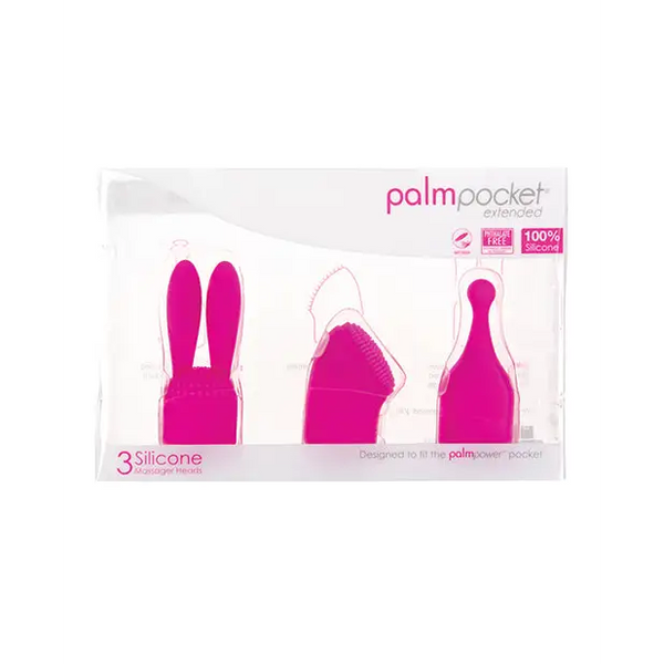 Palm Power Palm Pocket Extended Accessories - 3 Silicone Heads Pink - Massage Products