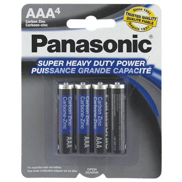 Panasonic Super Heavy Duty Battery AAA - Pack of 4 - Batteries
