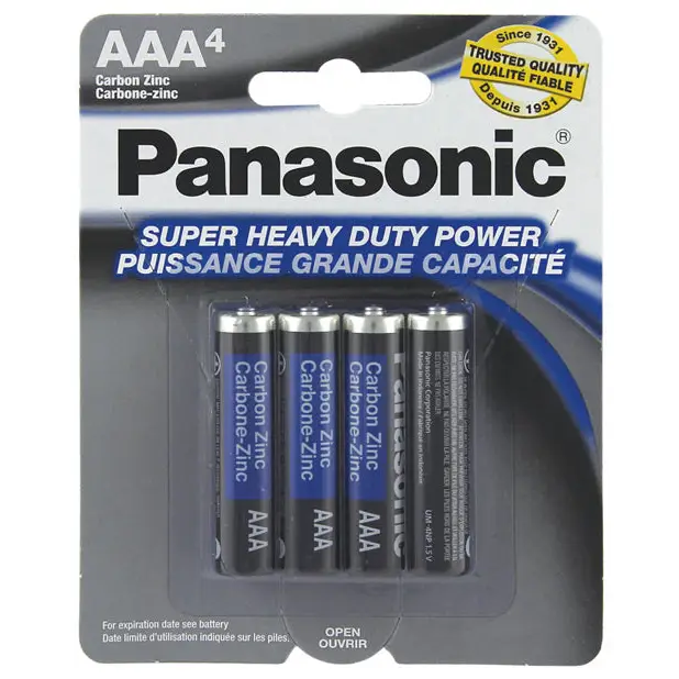 Panasonic Super Heavy Duty Battery AAA - Pack of 4 - Batteries
