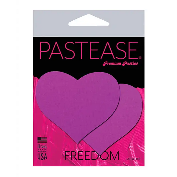 Pastease Basic Heart Black Light Reactive - Neon Purple O/S - Lingerie - Packaged