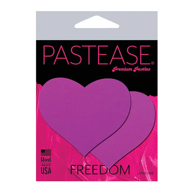 Pastease Basic Heart Black Light Reactive - Neon Purple O/S - Lingerie - Packaged