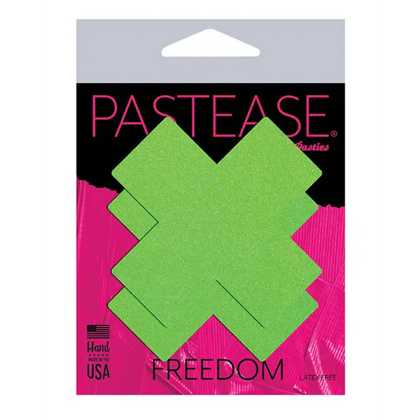 Pastease Basic Plus X Black Light Reactive - Neon Green O/S - Lingerie - Packaged