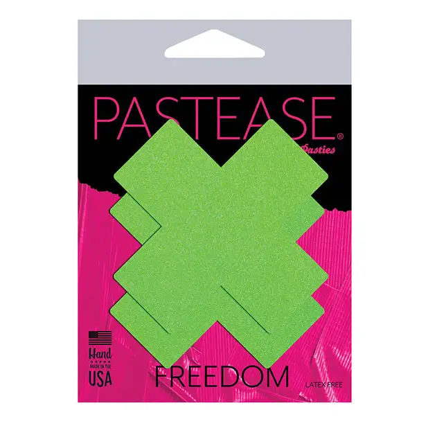 Pastease Basic Plus X Black Light Reactive - Neon Green O/S - Lingerie - Packaged
