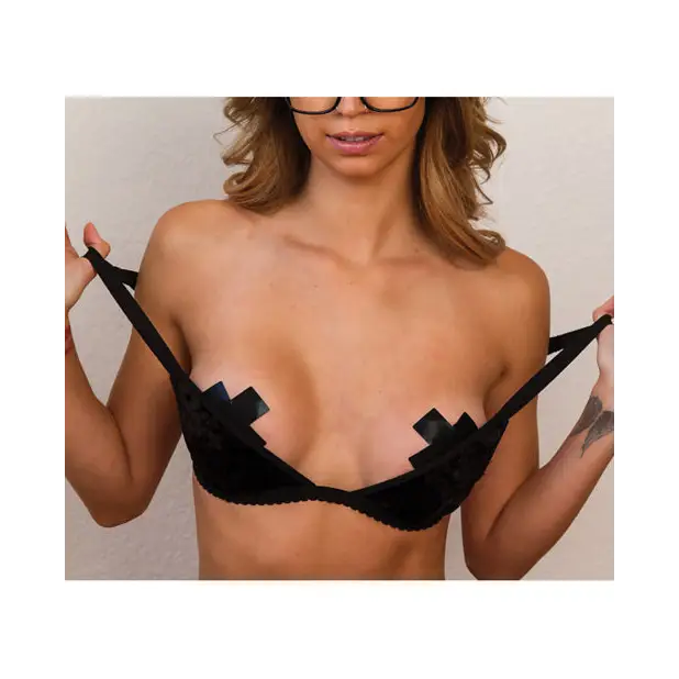 Pastease Basic Plus X Liquid Cross - Black O/S - Lingerie - Packaged