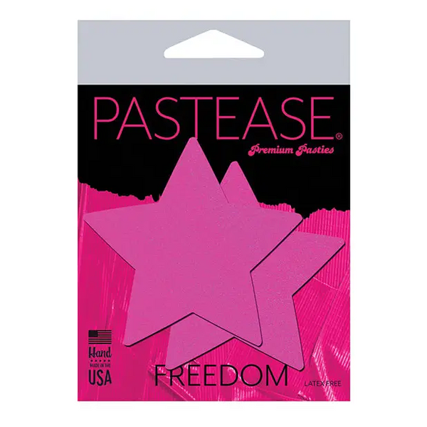 Pastease Basic Star Black Light Reactive - Neon Pink O/S - Lingerie - Packaged