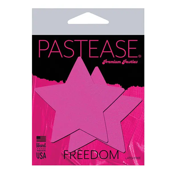 Pastease Basic Star Black Light Reactive - Neon Pink O/S - Lingerie - Packaged