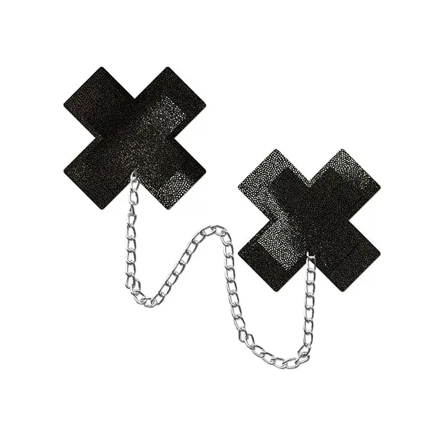 Pastease Chain Plus X Liquid Cross - Black O/S - Lingerie - Packaged