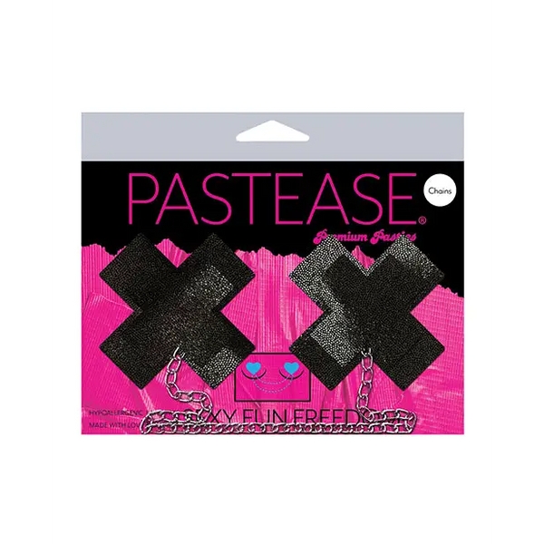 Pastease Chain Plus X Liquid Cross - Black O/S - Lingerie - Packaged
