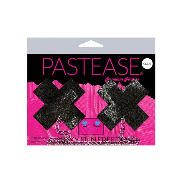 Pastease Chain Plus X Liquid Cross - Black O/S - Lingerie - Packaged
