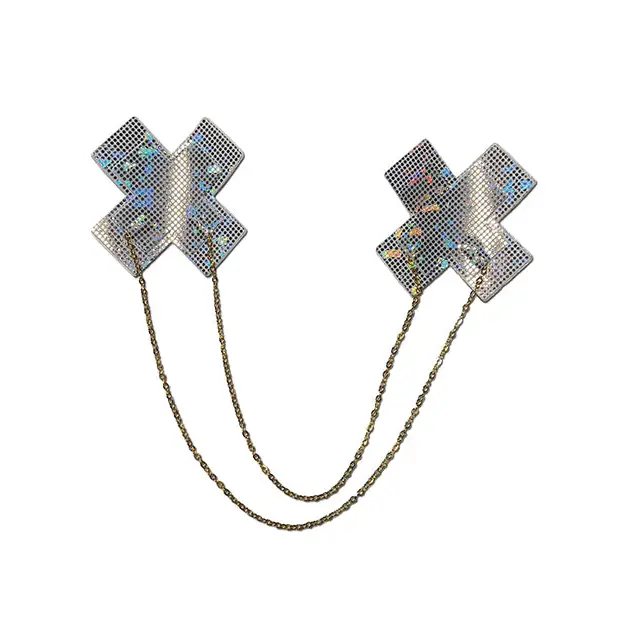 Pastease Chains Disco Cross - White O/S - Lingerie - Packaged