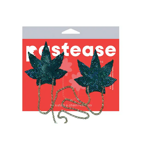 Pastease Chains Disco Weed Leaf - Green O/S - Lingerie - Packaged