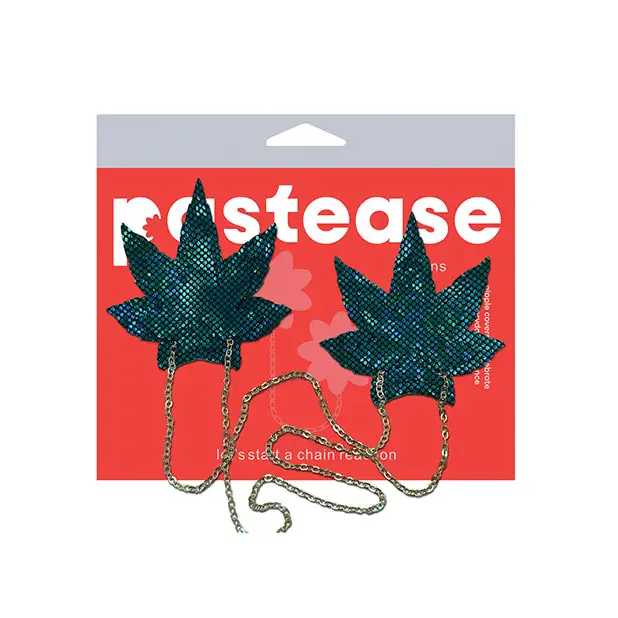 Pastease Chains Disco Weed Leaf - Green O/S - Lingerie - Packaged