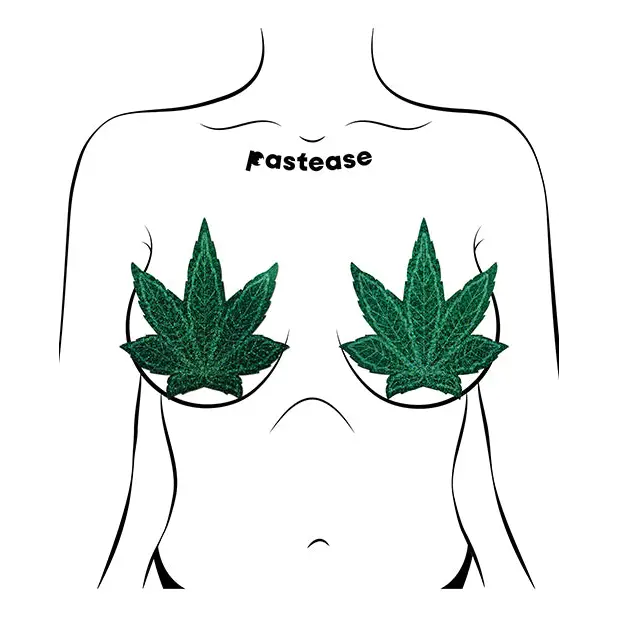 Pastease Coverage Glitter Pot Leaf- Green O/S