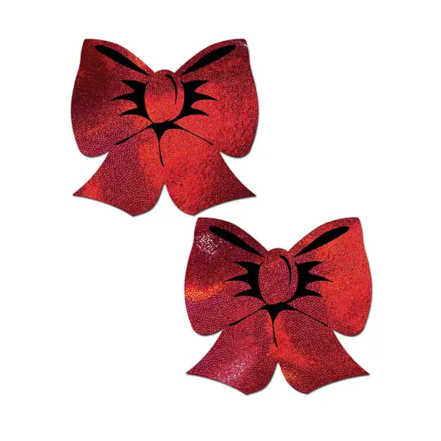 Pastease Coverage Holographic Bow - Red O/S