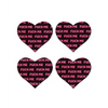 Pastease Petites Fuck Me Hearts - Black/Pink O/S