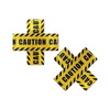 Pastease Premium Caution Cross - Black/Yellow O/S - Lingerie - Packaged