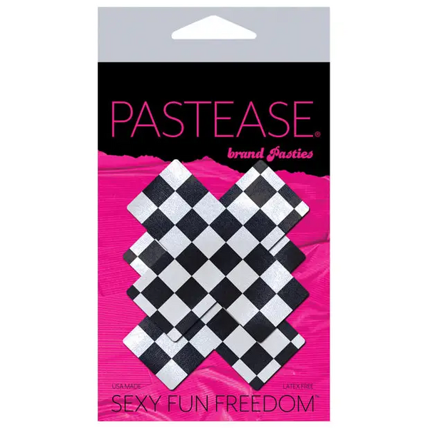 Pastease Premium Checker Cross - Black/White O/S - Lingerie - Packaged