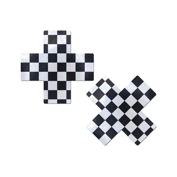Pastease Premium Checker Cross - Black/White O/S - Lingerie - Packaged