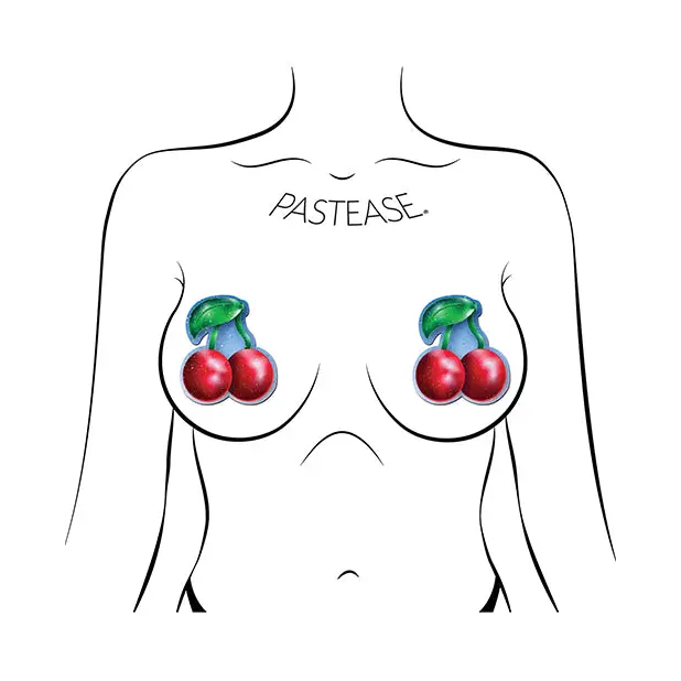 Pastease Premium Cherries - Bright Red O/S - Lingerie - Packaged