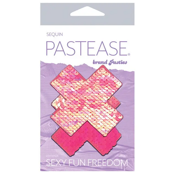 Pastease Premium Color Changing Flip Sequins Cross - Pink O/S - Lingerie - Packaged