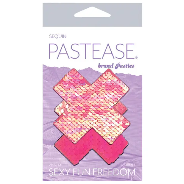 Pastease Premium Color Changing Flip Sequins Cross - Pink O/S - Lingerie - Packaged