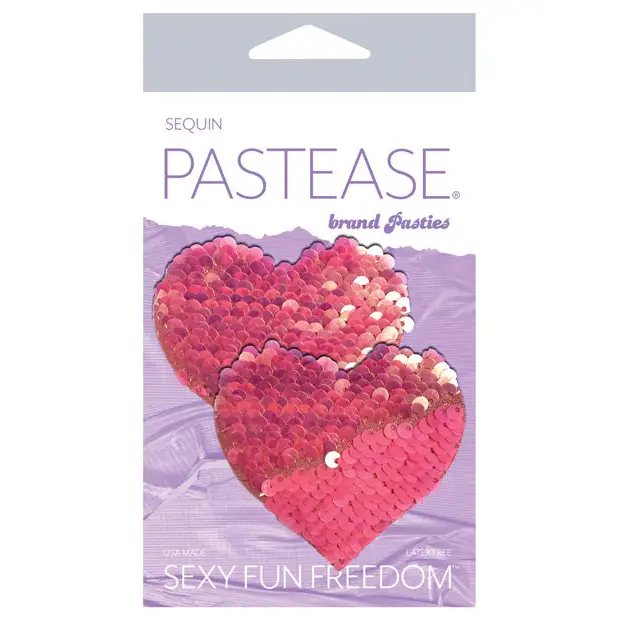 Pastease Premium Color Changing Flip Sequins Heart - Pink O/S - Lingerie - Packaged
