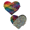 Pastease Premium Color Changing Flip Sequins Heart - Rainbow O/S - Lingerie - Packaged