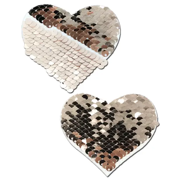 Pastease Premium Color Changing Flip Sequins Heart - Rose Gold O/S - Lingerie - Packaged