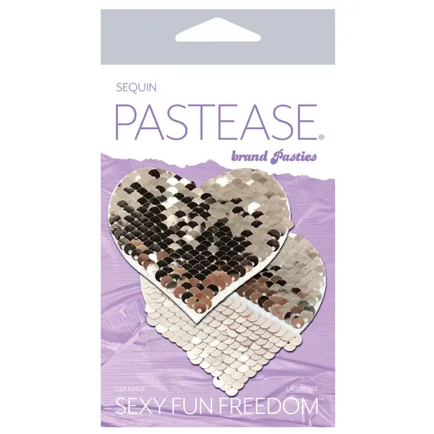 Pastease Premium Color Changing Flip Sequins Heart - Rose Gold O/S - Lingerie - Packaged