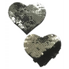 Pastease Premium Color Changing Flip Sequins Heart - Slate/Black O/S - Lingerie - Packaged