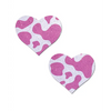 Pastease Premium Cow Print Glittery Velvet Heart - Pink Strawberry O/S - Lingerie - Packaged
