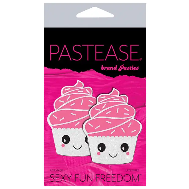 Pastease Premium Cupcake Glittery Frosting Nipple Pastie - White O/S - Lingerie - Packaged