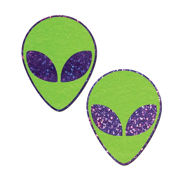 Pastease Premium Glitter Alien - Purple/Green O/S - Lingerie - Packaged