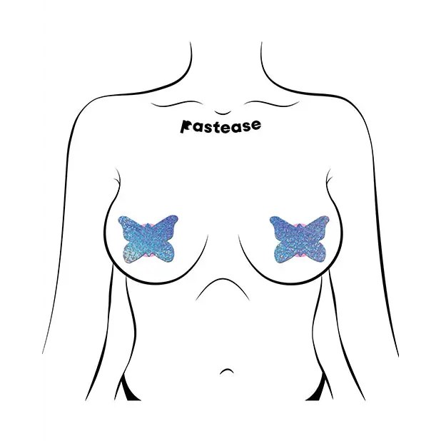 Pastease Premium Glitter Butterfly - Blue O/S - Lingerie - Packaged