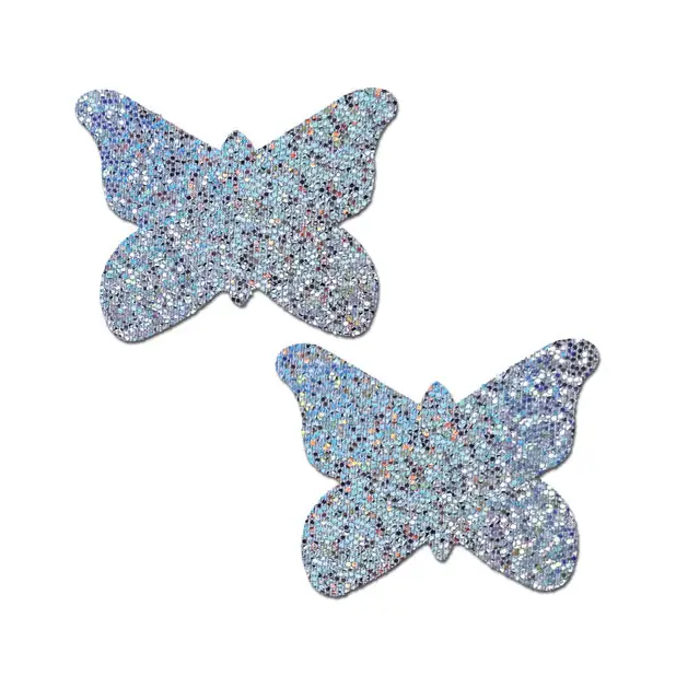 Pastease Premium Glitter Butterfly - Silver O/S - Lingerie - Packaged