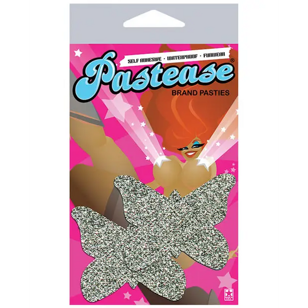 Pastease Premium Glitter Butterfly - Silver O/S - Lingerie - Packaged