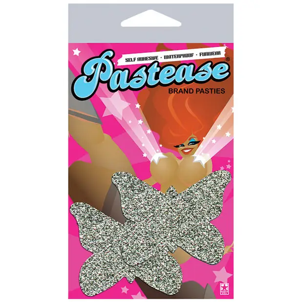 Pastease Premium Glitter Butterfly - Silver O/S - Lingerie - Packaged