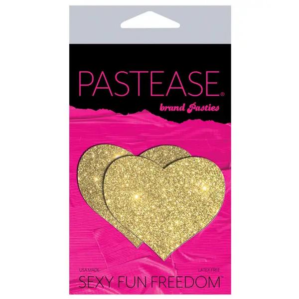 Pastease Premium Glitter Heart - Gold O/S - Lingerie - Packaged