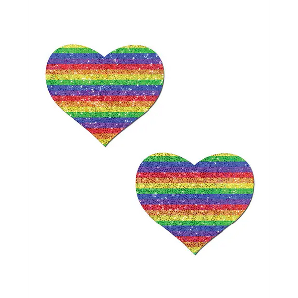 Pastease Premium Glitter Heart -Rainbow O/S - Lingerie - Packaged