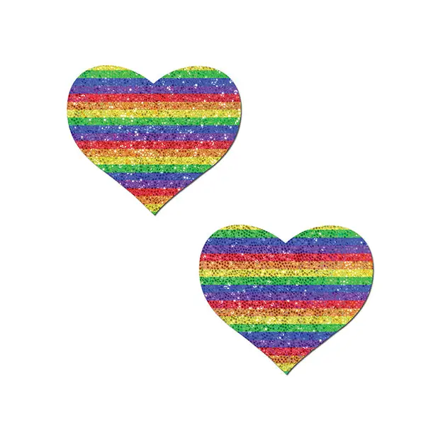 Pastease Premium Glitter Heart -Rainbow O/S - Lingerie - Packaged