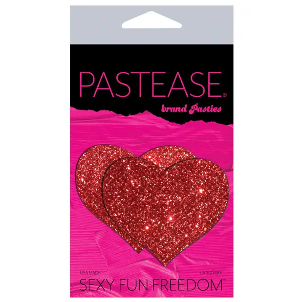 Pastease Premium Glitter Heart - Red O/S - Lingerie - Packaged