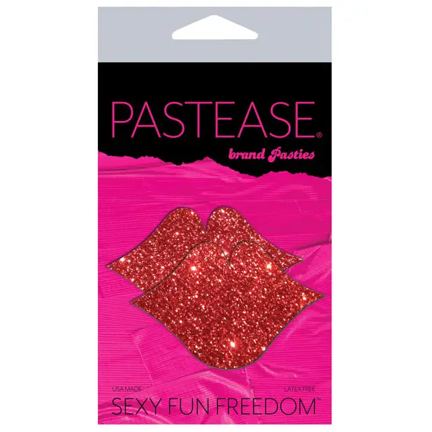 Pastease Premium Glitter Lips - Red O/S - Lingerie - Packaged