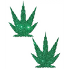 Pastease Premium Glitter Marijuana Leaf - Green O/S - Lingerie - Packaged