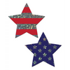 Pastease Premium Glitter Patriotic Star - Red/Blue O/S - Lingerie - Packaged