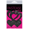 Pastease Premium Glitter Peek a Boob Hearts - Black O/S - Lingerie - Packaged