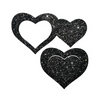 Pastease Premium Glitter Peek a Boob Hearts - Black O/S - Lingerie - Packaged