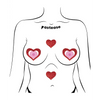 Pastease Premium Glitter Peek a Boob Hearts - Red O/S - Lingerie - Packaged
